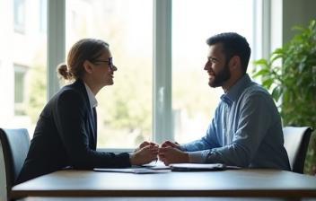 Persoonlijk financieel advies in een lichte kantoorruimte.